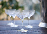 Greek Key Champagne Saucer Set of 6