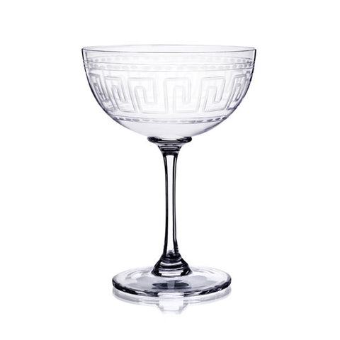 Greek Key Champagne Saucer Set of 6