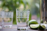Greek Key Glass Tumbler Set of 6
