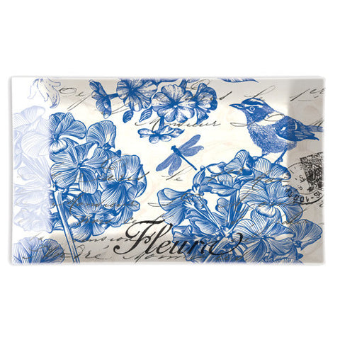 Indigo Cotton Glass Soap Dish