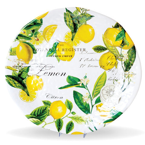 Lemon Basil Round Melamine Serveware Platter