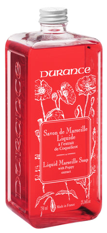 Durance Marseille Liquid Soap 750ml Poppy